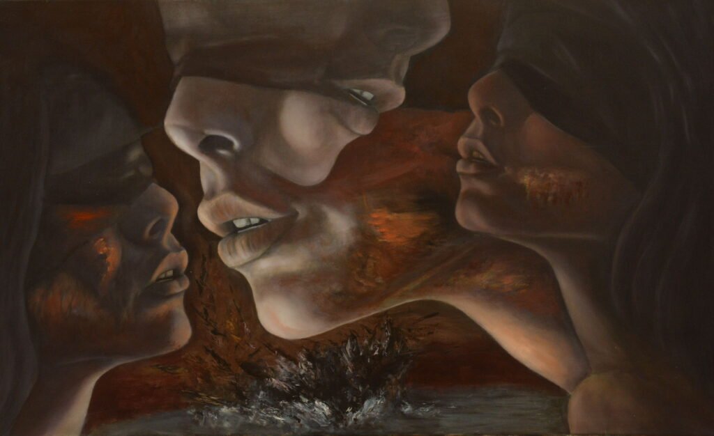 modern oil painting on canvas high art beautiful female faces expressive colors contrasts
