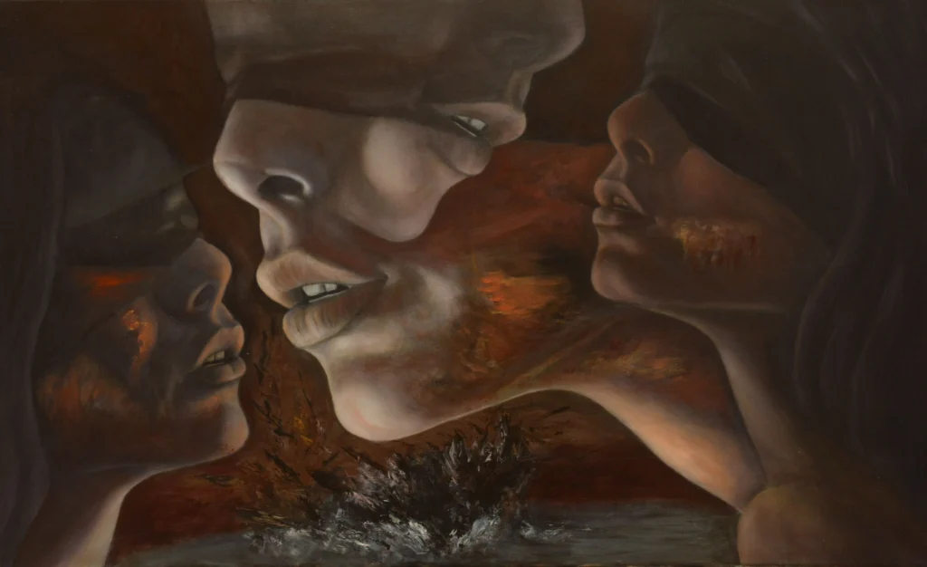 modern oil painting on canvas high art beautiful female faces expressive colors contrasts