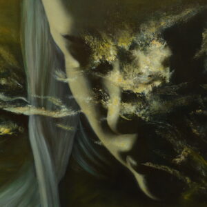 Human Face in fine oil art painting available to buy as print or original.