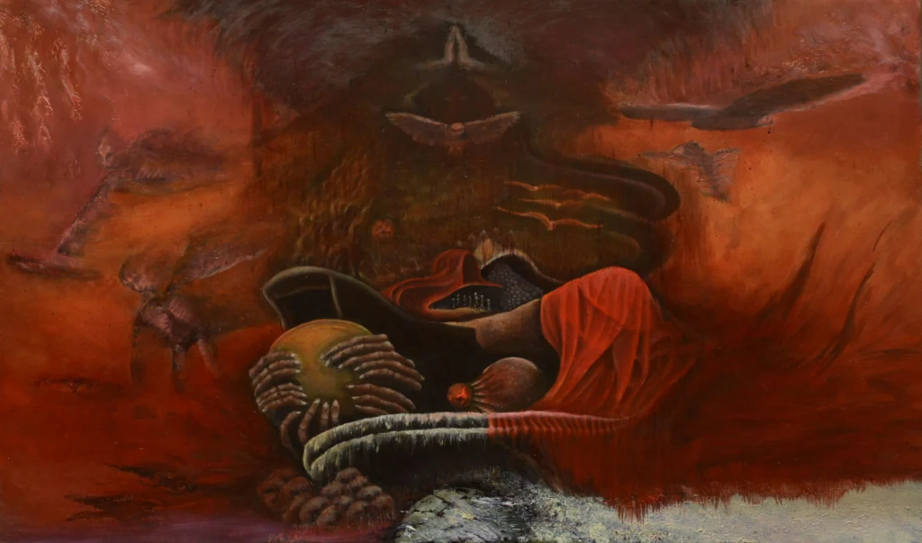 Realistic high fine art prints and original images of a world off balance the human greed for coin and power